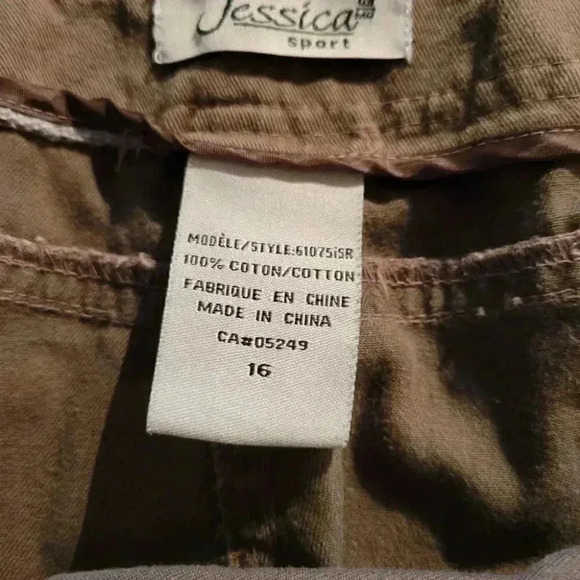 Jessica Sport  100% cotton kacci colored Capris size 16 - Picture 7 of 8